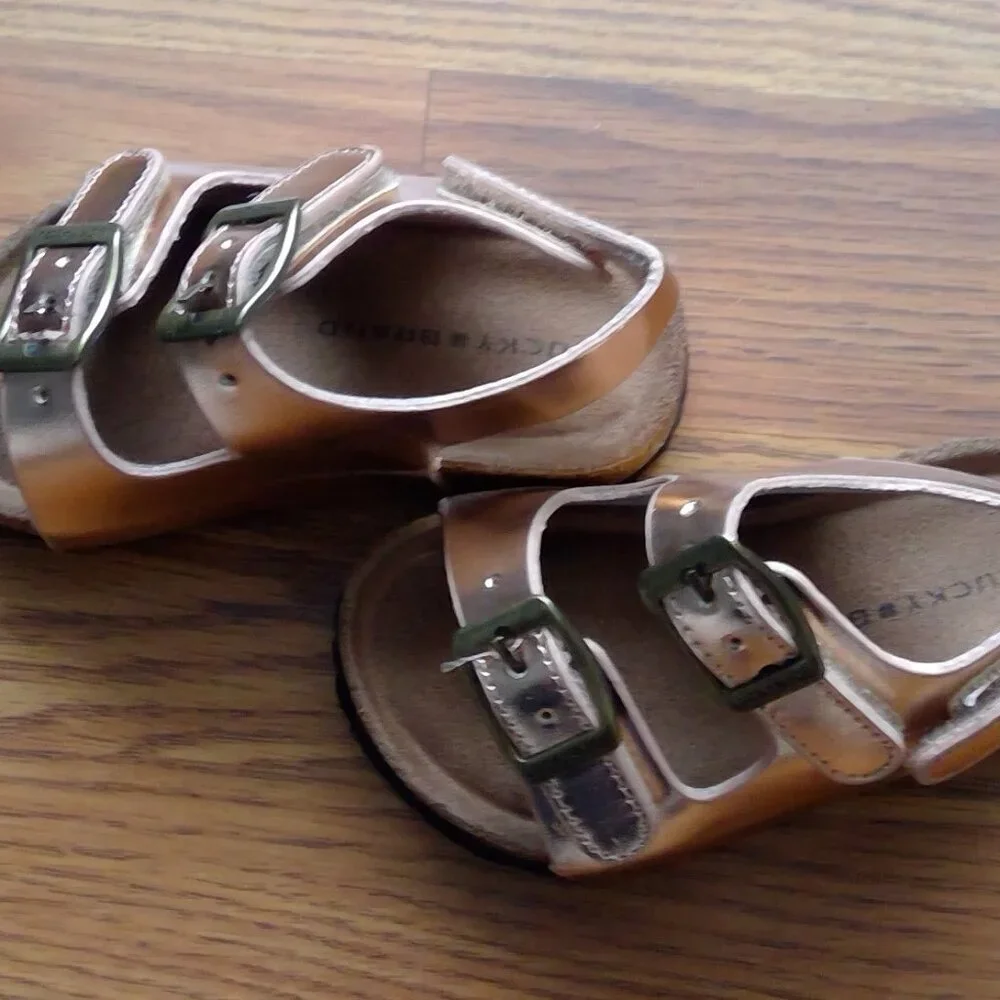 Lucky Brand Casual Double Buckle Sandal Rose Gold Toddler Size 5C